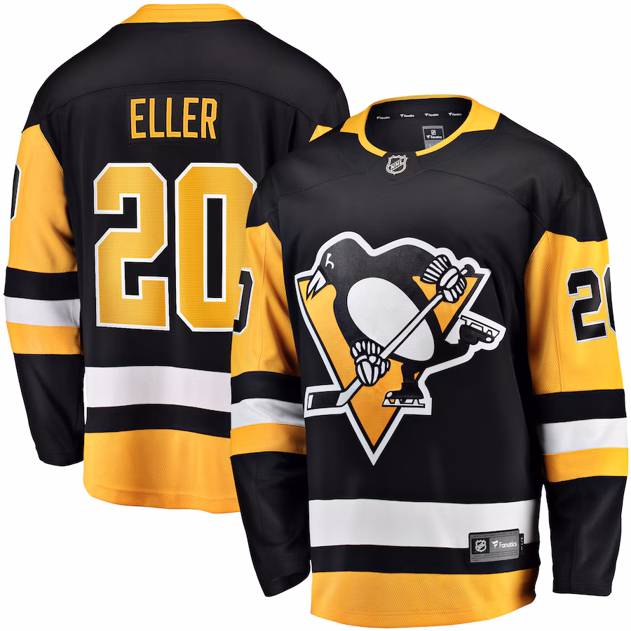Men's Pittsburgh Penguins Lars Eller Fanatics Black Home Breakaway Jersey - U-jersey
