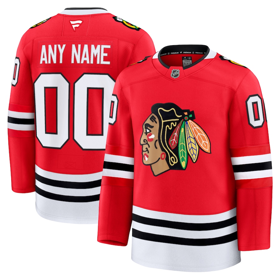 Men's Chicago Blackhawks Fanatics Red Home Premium Custom Jersey - U-jersey
