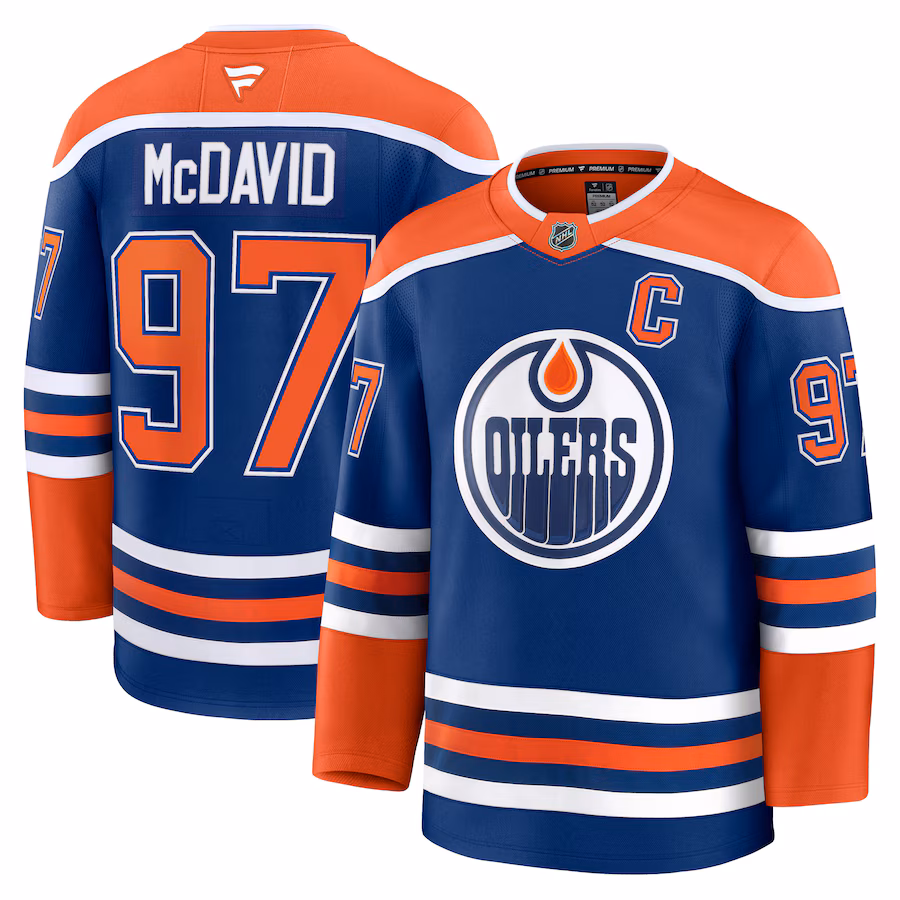 Men's Edmonton Oilers Connor McDavid Fanatics Royal Home Premium Jersey - U-jersey
