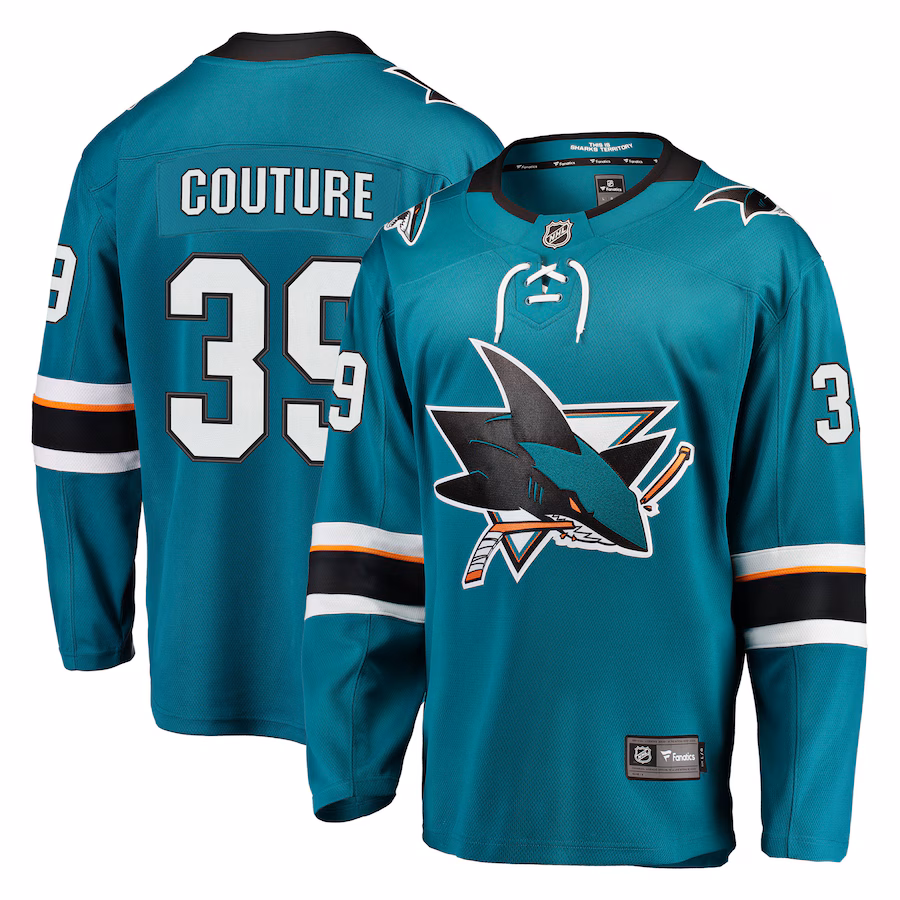 Men's San Jose Sharks Logan Couture Fanatics Teal 2021/22 Home Premier Breakaway Player Jersey - U-jersey
