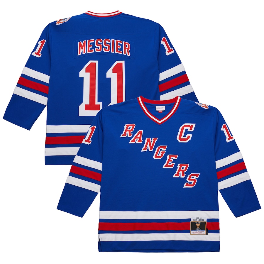 Men's New York Rangers Mark Messier Royal 1993-94 Power Play Jersey - U-jersey
