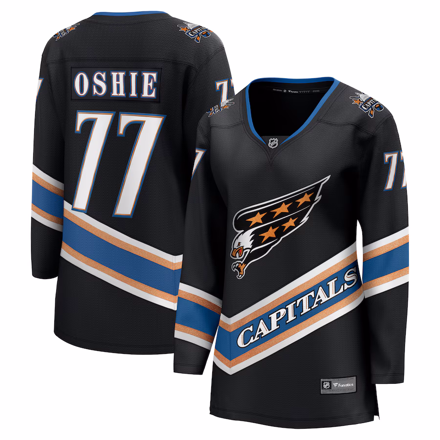 Women's Washington Capitals TJ Oshie Fanatics Black Alternate 50th Anniversary Premier Breakaway Player Jersey - U-jersey