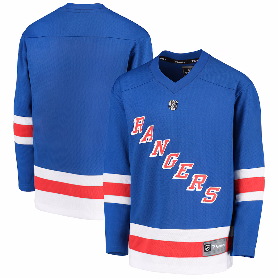 Youth New York Rangers Fanatics Royal Home Replica Blank Jersey - U-jersey
