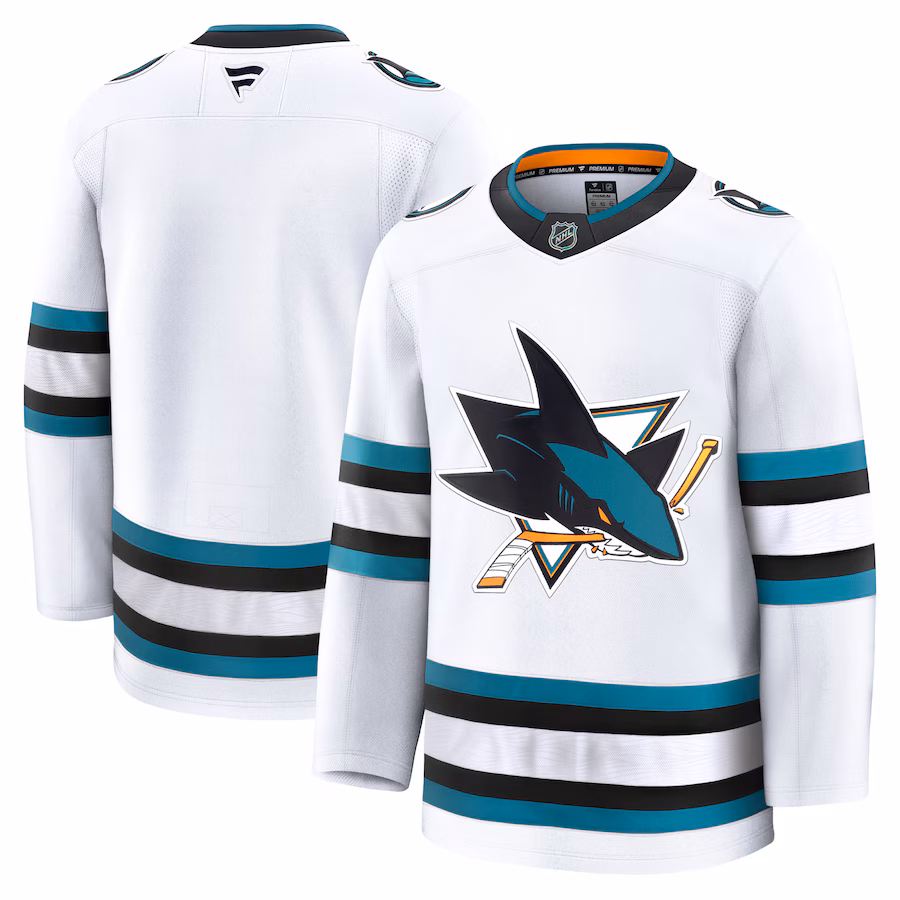 Men's San Jose Sharks Fanatics White Away Premium Jersey - U-jersey