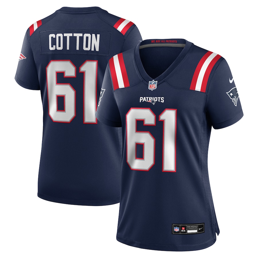 Women's New England Patriots Lester Cotton Sr. Nike Navy Team Game Jersey - U-jersey