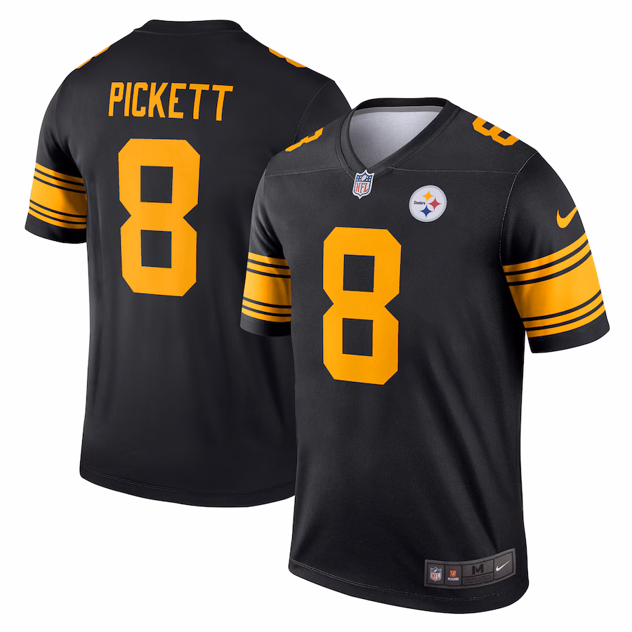 Men's Pittsburgh Steelers Kenny Pickett Nike Black Alternate Legend Player Performance Top - U-jersey