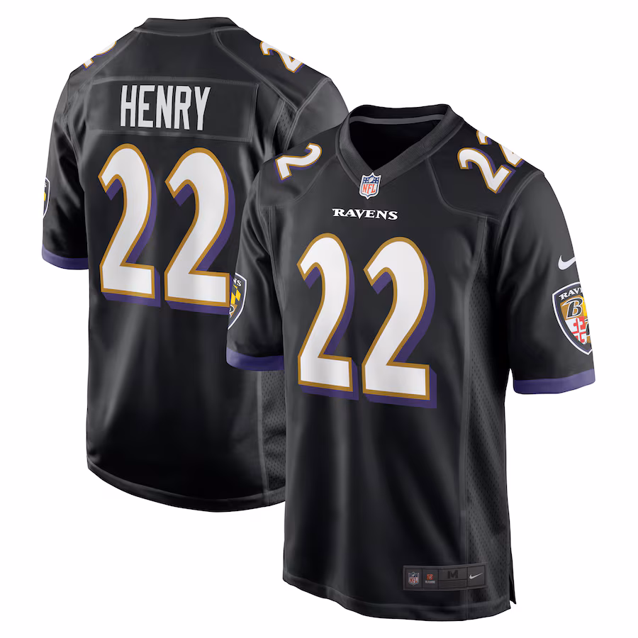 Men's Baltimore Ravens Derrick Henry Nike Black Alternate Game Jersey - U-jersey