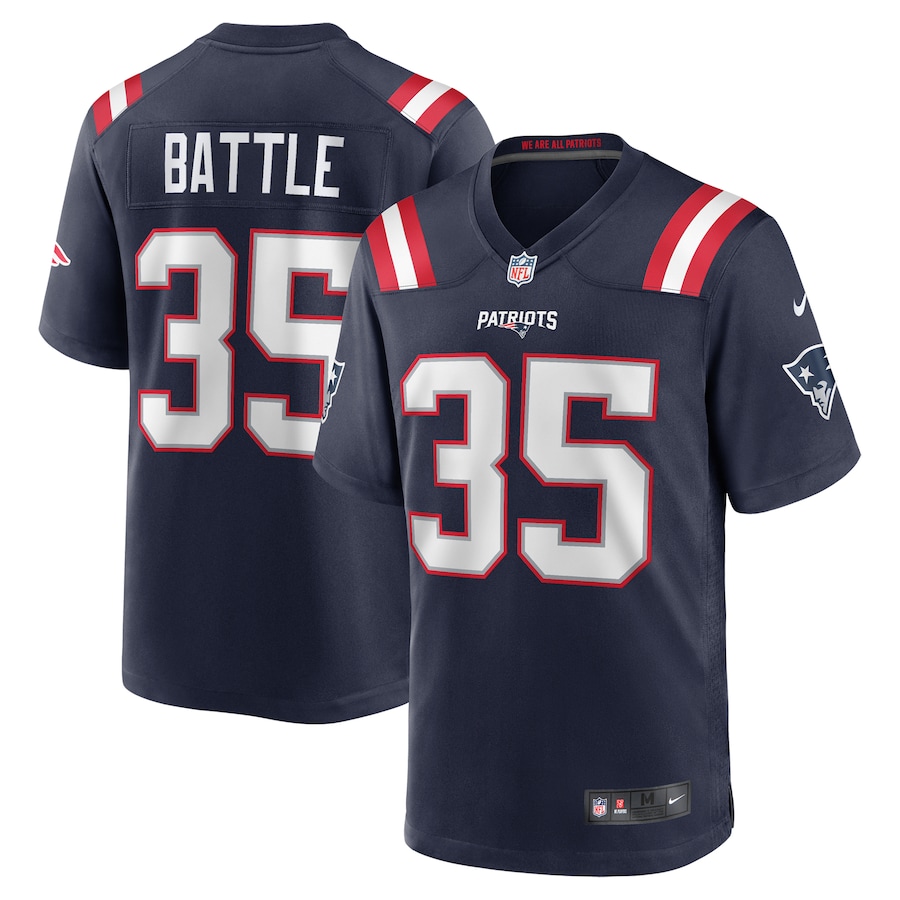 Men's New England Patriots Miles Battle Nike Navy Game Jersey - U-jersey