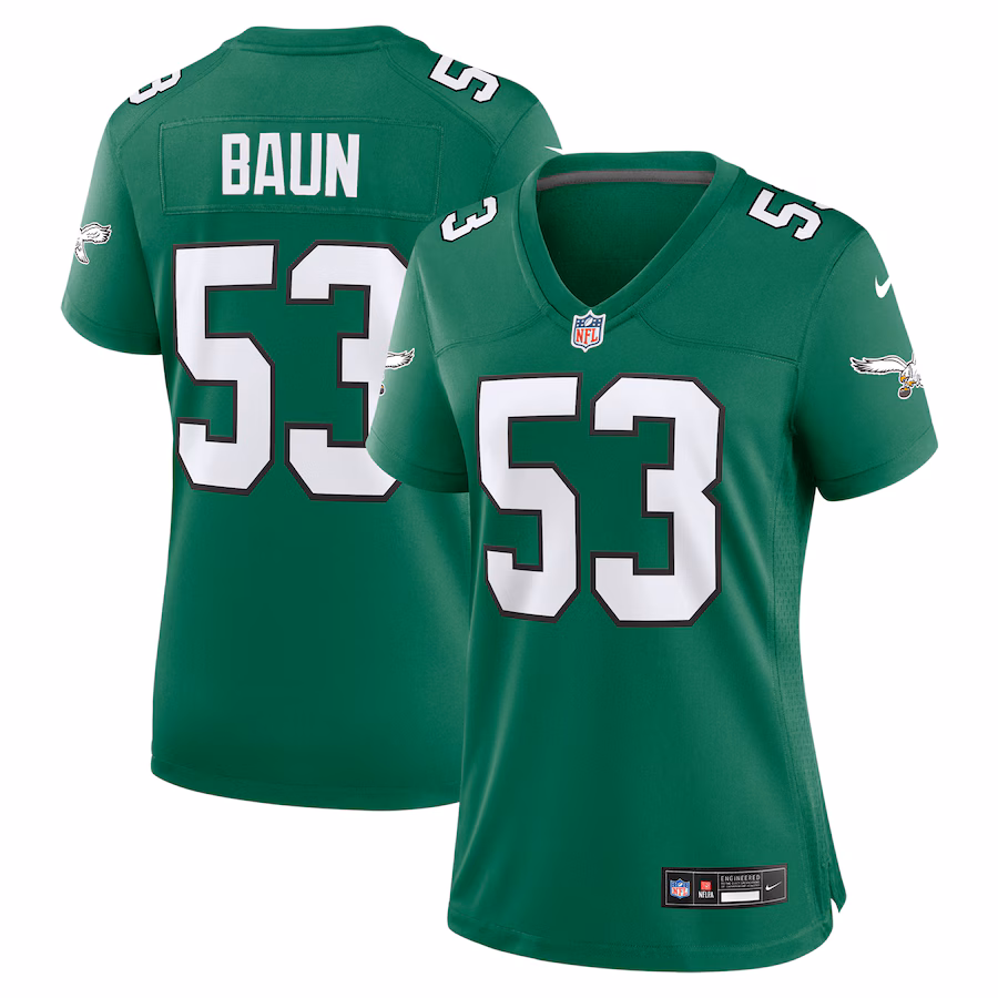 Women's Philadelphia Eagles Zack Baun Nike Kelly Green Alternate Game Jersey - U-jersey