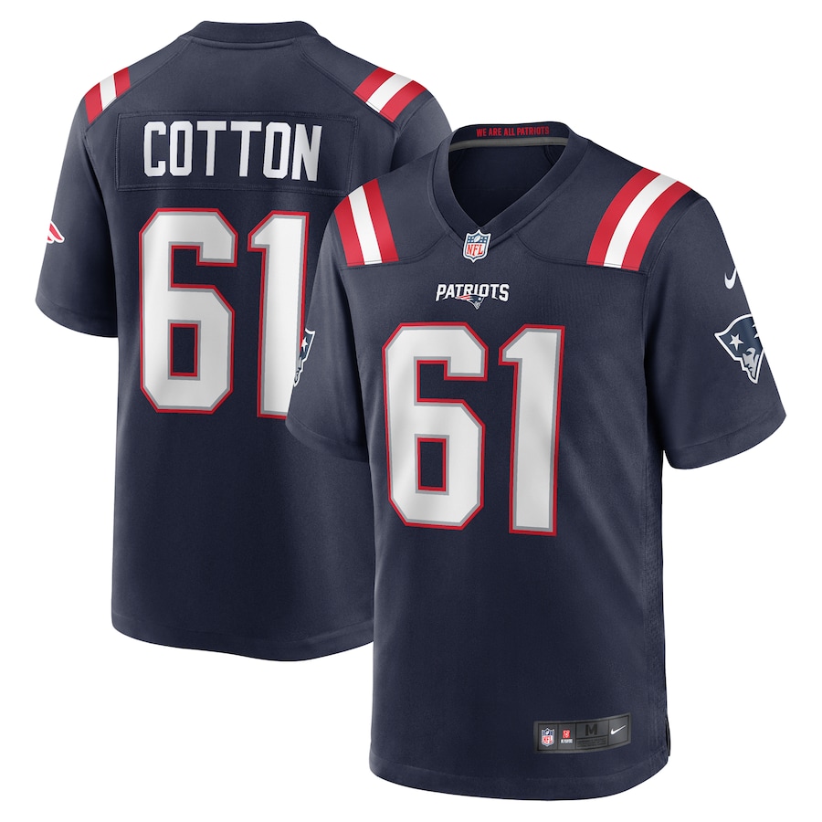 Men's New England Patriots Lester Cotton Sr. Nike Navy Team Game Jersey - U-jersey
