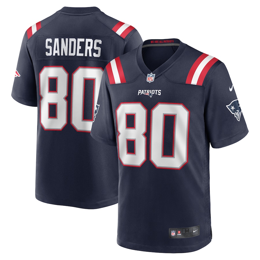 Men's New England Patriots Braylon Sanders Nike Navy Game Jersey - U-jersey