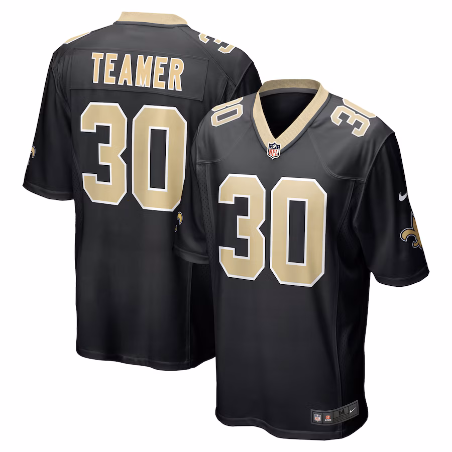 Men's New Orleans Saints Roderic Teamer Nike Black Game Jersey - U-jersey