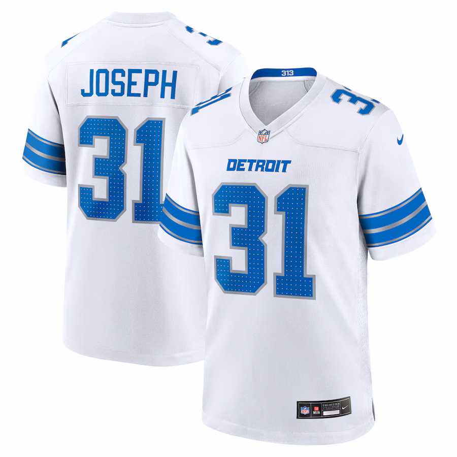 Men's Detroit Lions Kerby Joseph Nike White Game Jersey - U-jersey