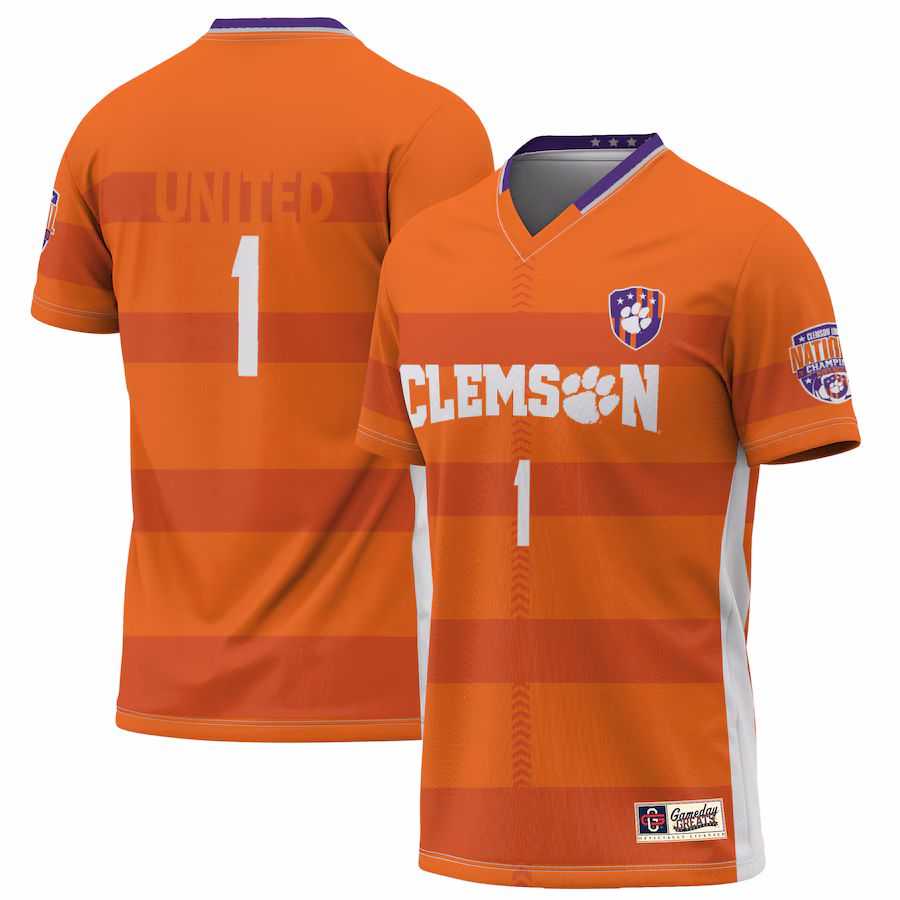 Unisex GameDay Greats #1 Orange Clemson Tigers 2023 NCAA Men's Soccer National Champions Four-Star Lightweight Fashion Jersey - U-jersey
