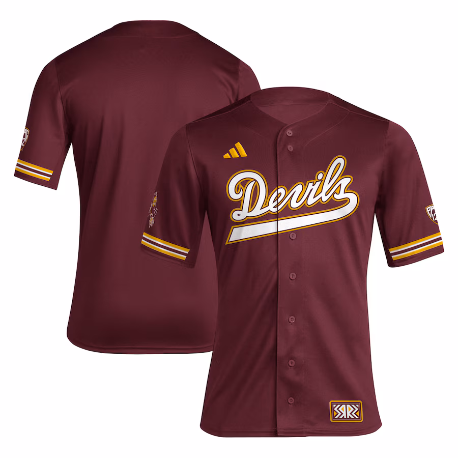 Men's adidas Maroon Arizona State Sun Devils Reverse Retro Replica Baseball Jersey - U-jersey