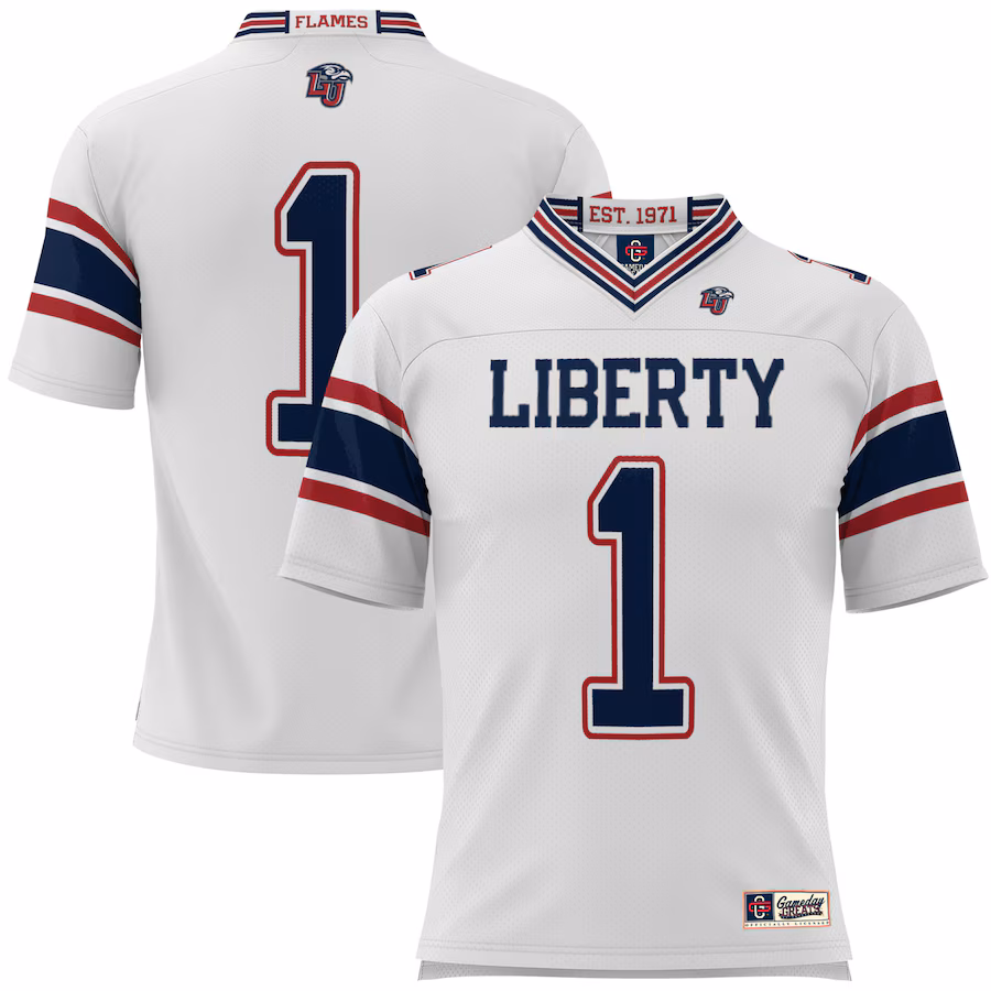 Youth GameDay Greats #1 White Liberty Flames Football Jersey - U-jersey