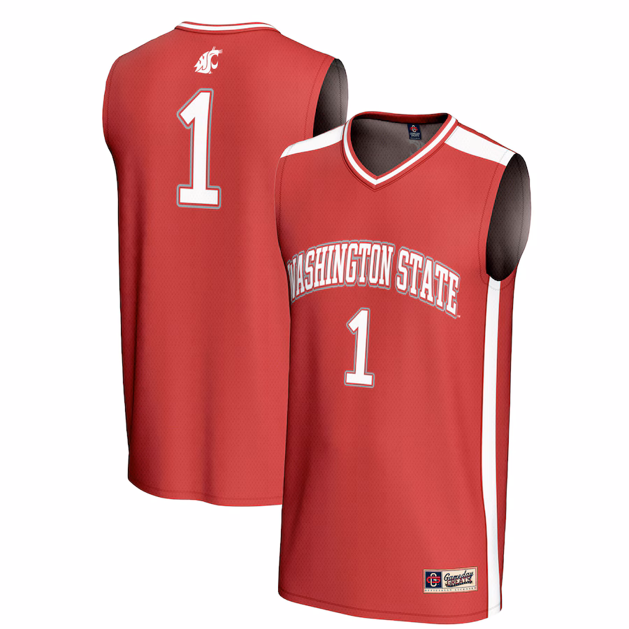 Youth GameDay Greats #1 Crimson Washington State Cougars Lightweight Collegiate Basketball Fashion Jersey - U-jersey