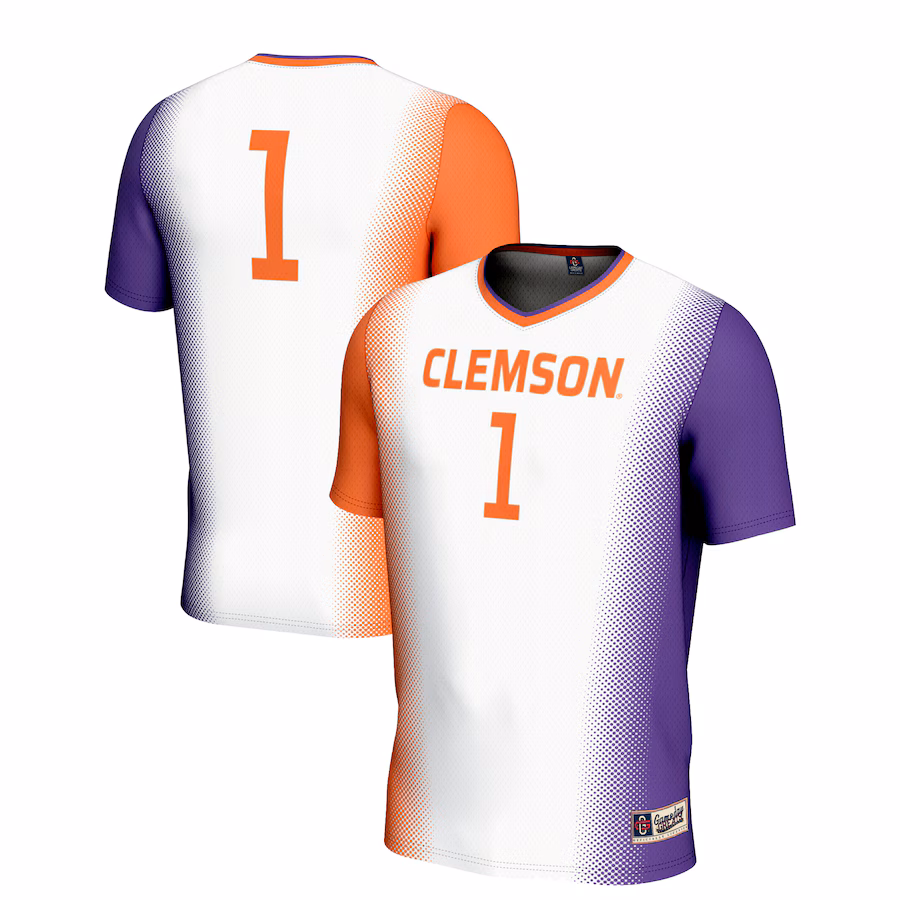 Unisex GameDay Greats #1 White Clemson Tigers  Lightweight Women's Soccer Jersey - U-jersey