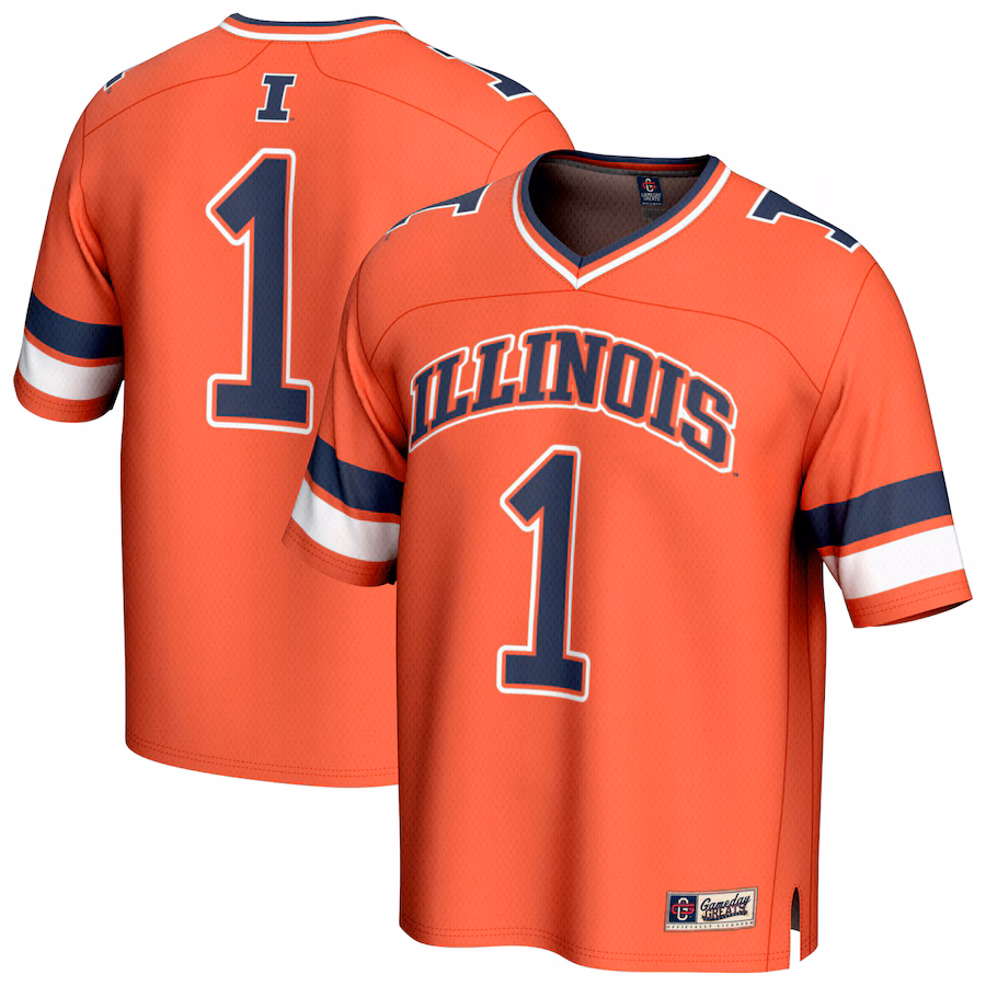 Unisex GameDay Greats #1 Orange Illinois Fighting Illini Collegiate Football Fashion Jersey - U-jersey