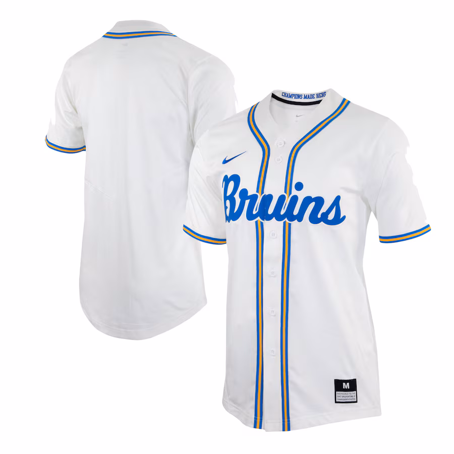 Men's Nike White UCLA Bruins Replica Baseball Jersey - U-jersey