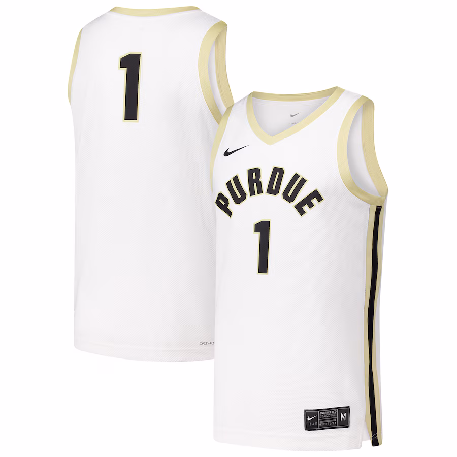 Men's Nike #1 White Purdue Boilermakers  Replica Basketball Jersey - U-jersey