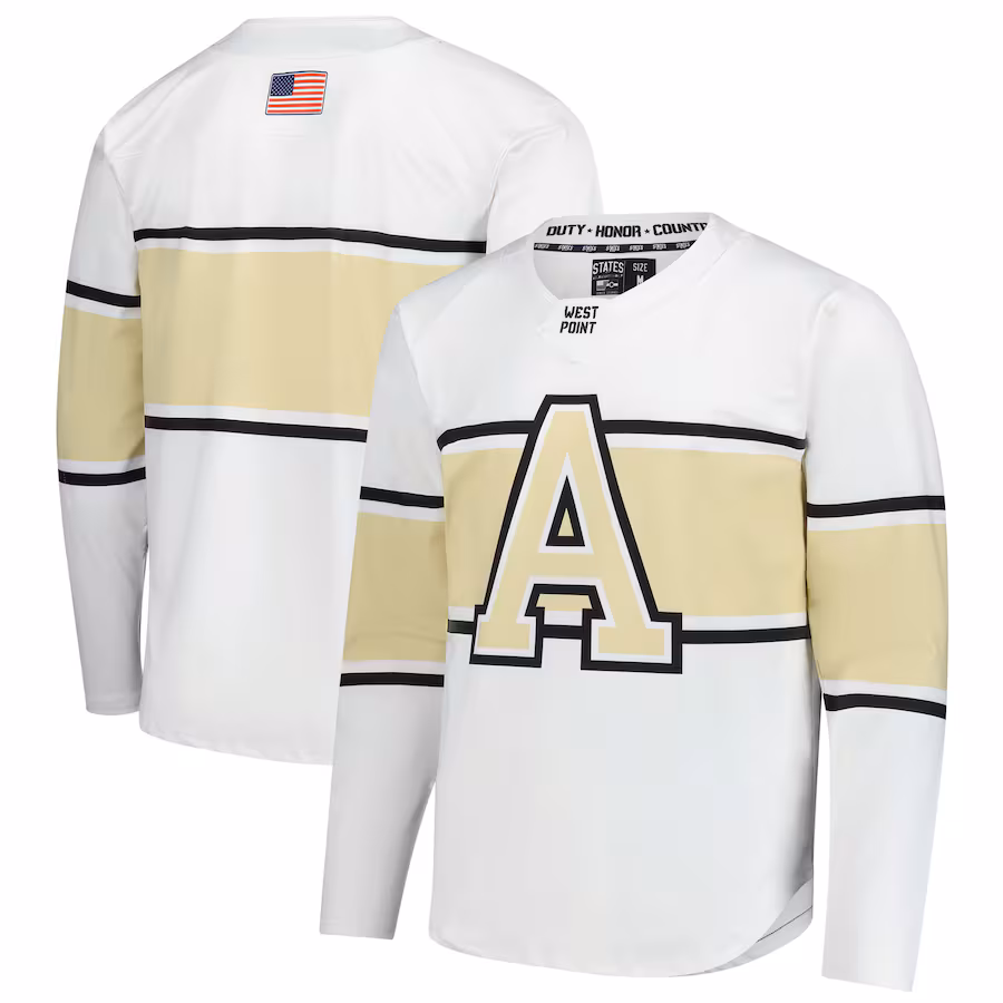 Men's White Army Black Knights Replica Hockey Jersey - U-jersey