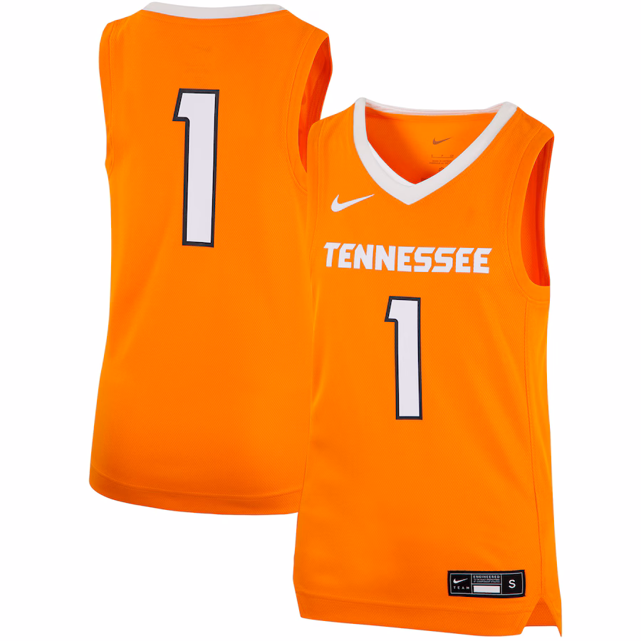 Youth Nike #1 Tennessee Orange Tennessee Volunteers Team Replica Basketball Jersey - U-jersey