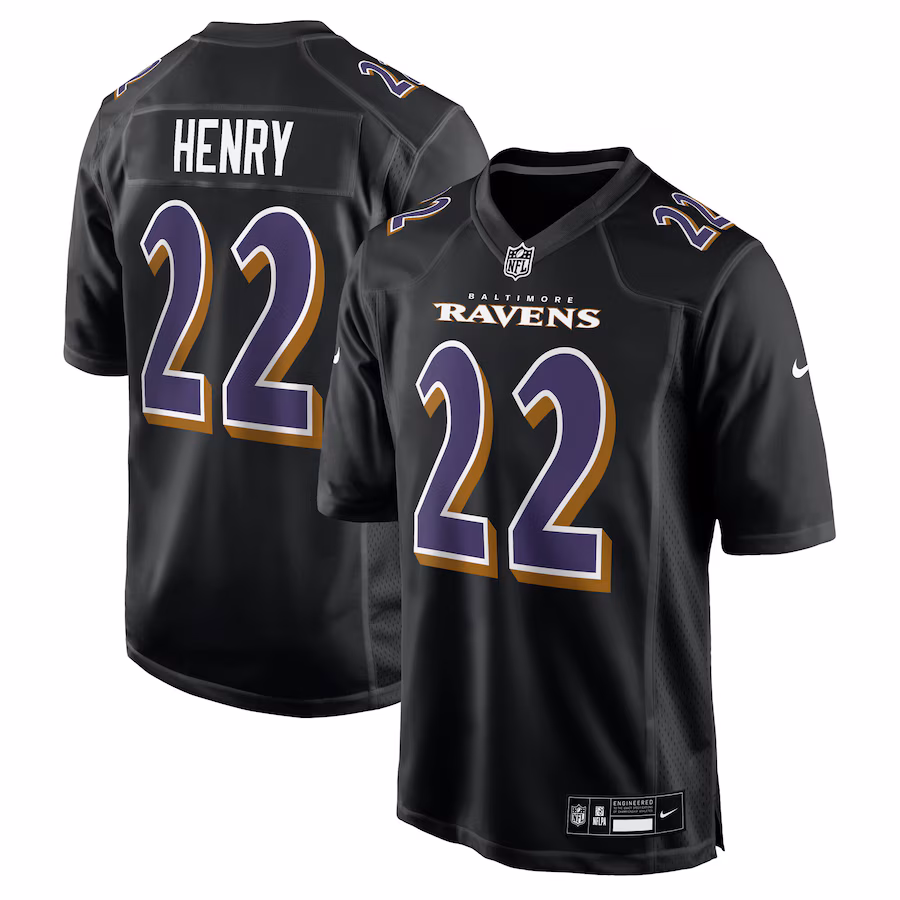 Men's Baltimore Ravens Derrick Henry Nike Carbon Black Fashion Jersey - U-jersey
