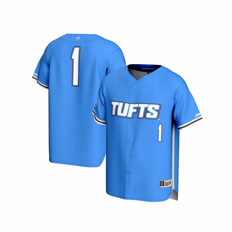 Unisex GameDay Greats  Light Blue #1 Tufts University Jumbos Lightweight Baseball Fashion Jersey - U-jersey