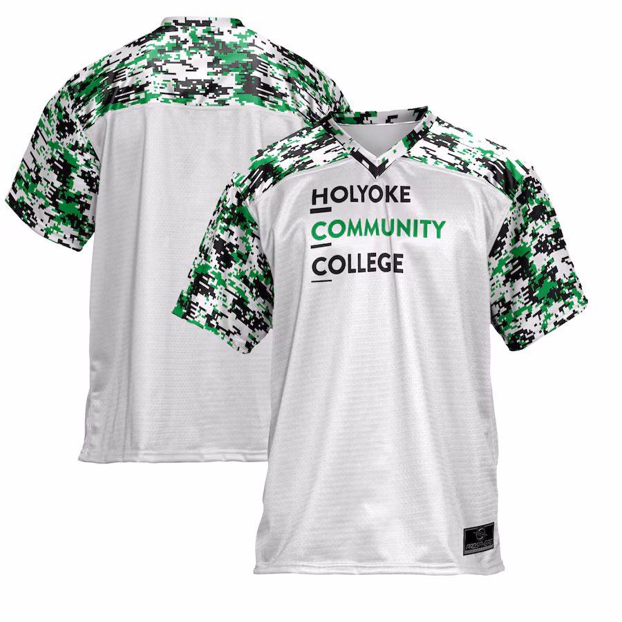 Men's ProSphere  White Holyoke Community College Football Jersey - U-jersey