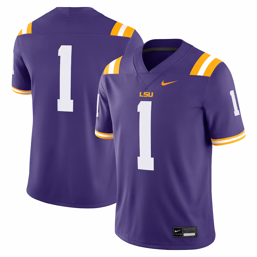 Men's Nike #1 Purple LSU Tigers Game Jersey - U-jersey
