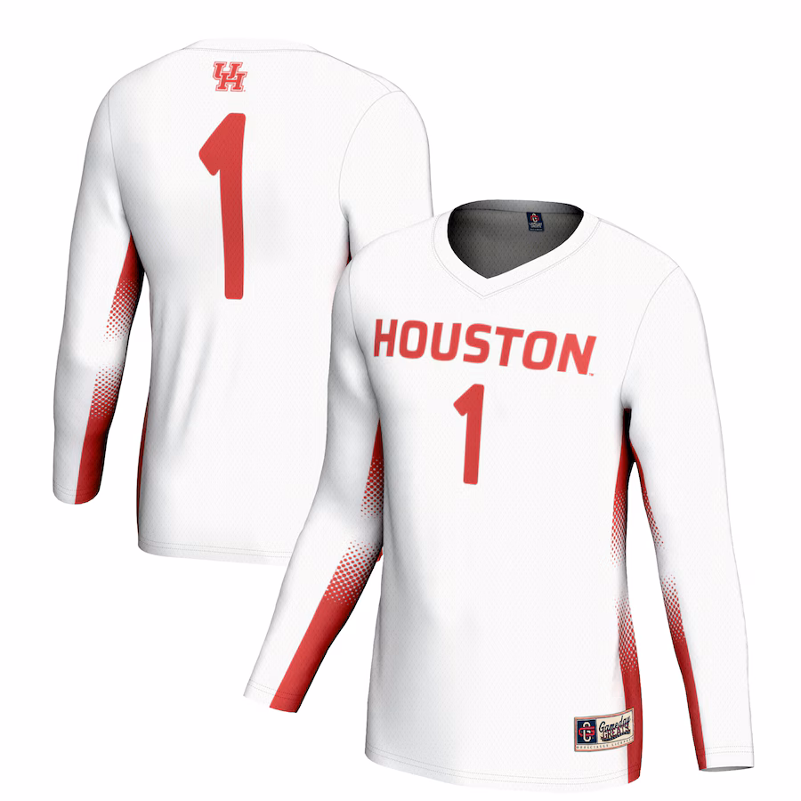 Youth GameDay Greats #1 White Houston Cougars Lightweight Women's Volleyball Jersey - U-jersey