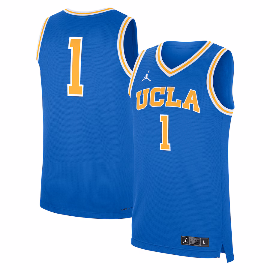 Men's Jordan Brand Blue UCLA Bruins Road Replica Basketball Jersey - U-jersey