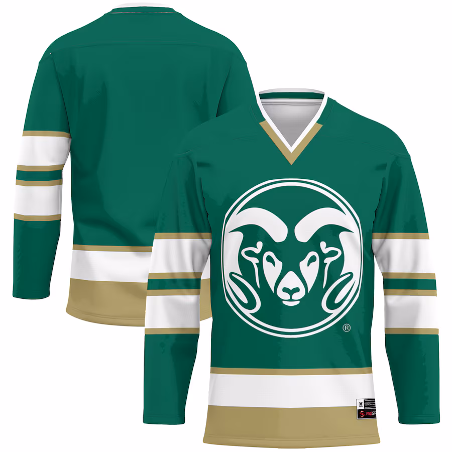 Men's GameDay Greats Green Colorado State Rams Hockey Jersey - U-jersey