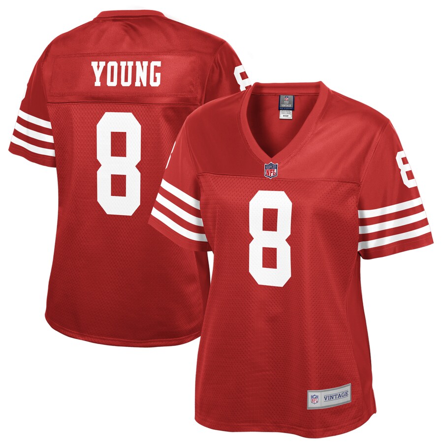 Women's San Francisco 49ers Steve Young NFL Pro Line Scarlet Retired Player Replica Jersey - U-jersey