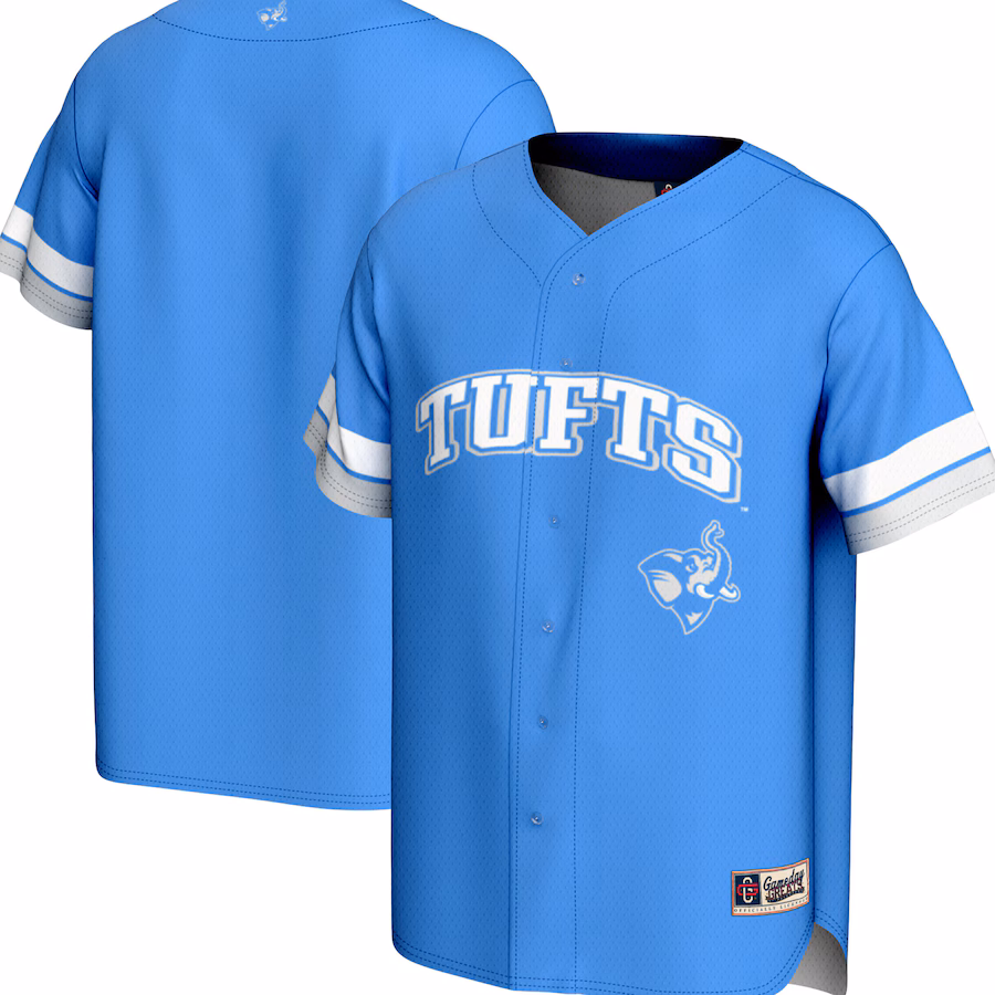Men's GameDay Greats Blue Tufts University Jumbos Spirit Baseball Jersey - U-jersey