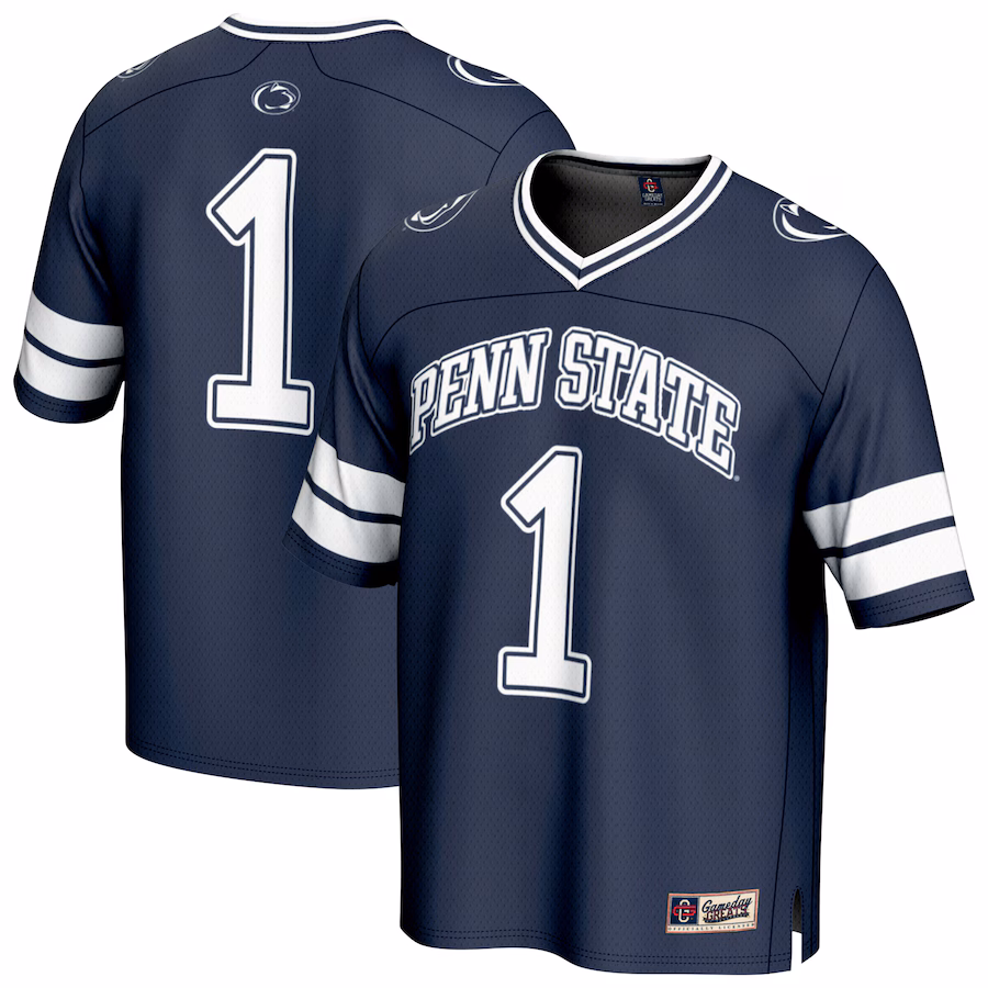 GameDay Greats #1 Navy Penn State Nittany Lions Lightweight Collegiate Football Fashion Jersey - U-jersey