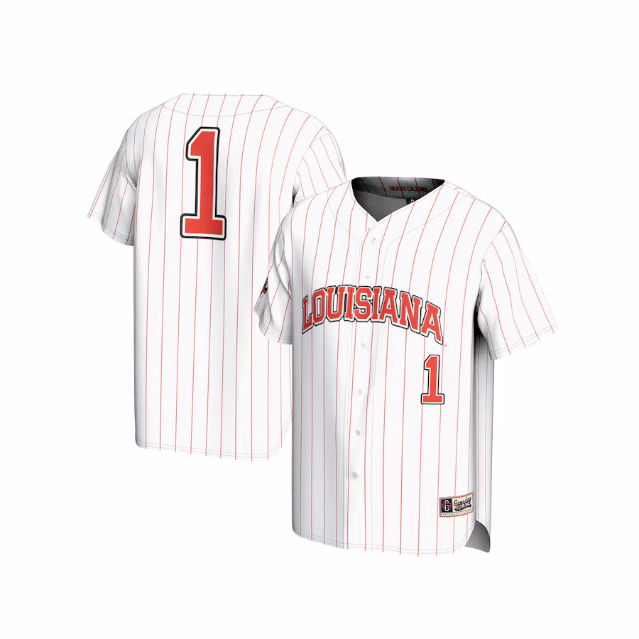Youth GameDay Greats  White #1 Louisiana Ragin' Cajuns Lightweight Baseball Fashion Jersey - U-jersey