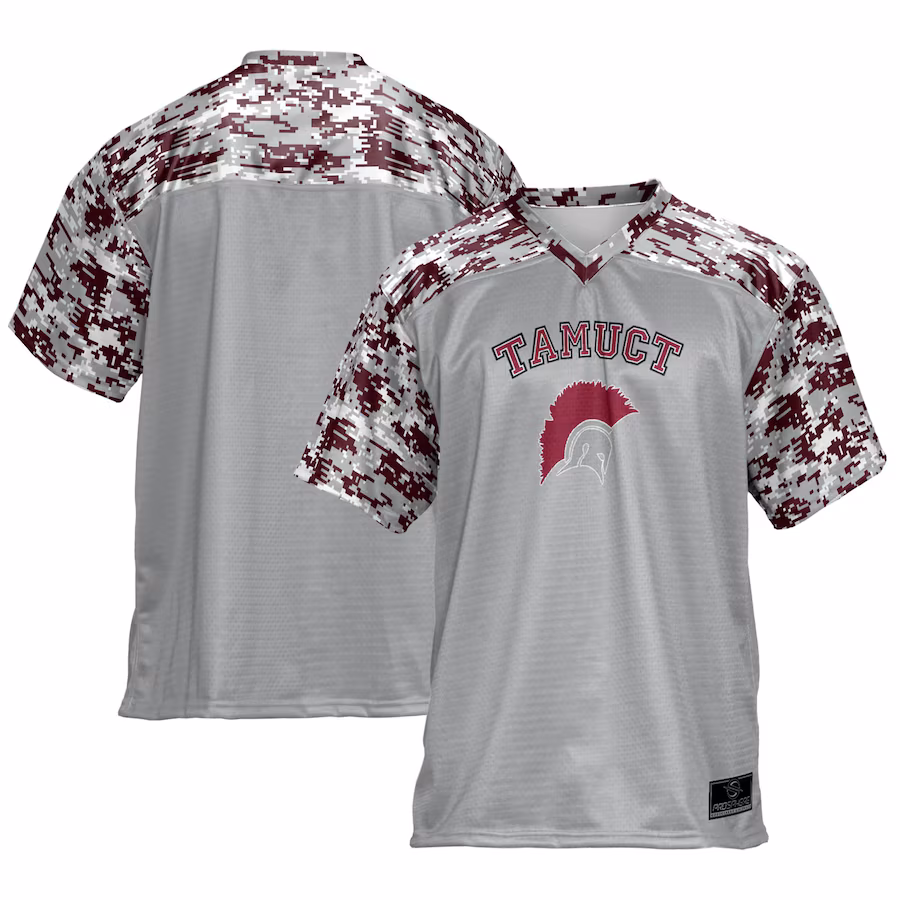 Men's ProSphere Gray Texas A&M Central Texas Warriors  Camo Football Jersey - U-jersey