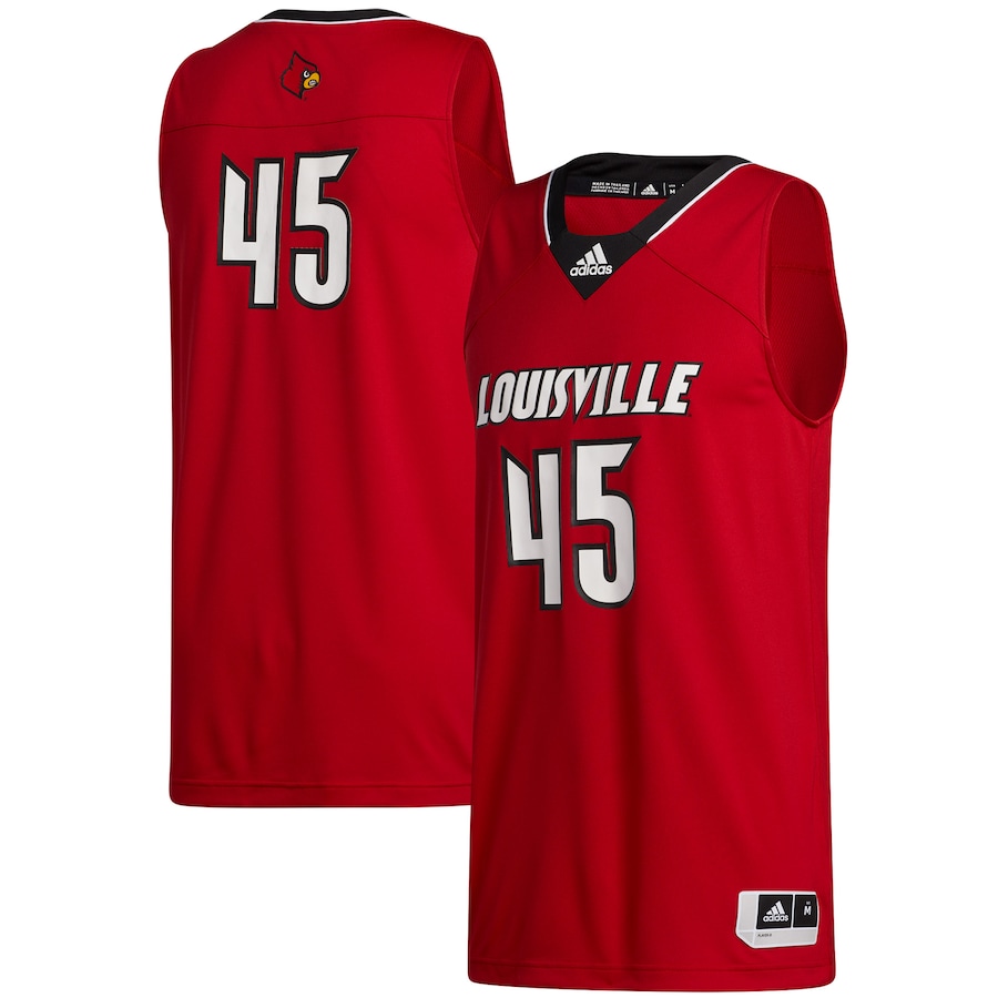 Men's adidas #45 Red Louisville Cardinals Swingman Jersey - U-jersey