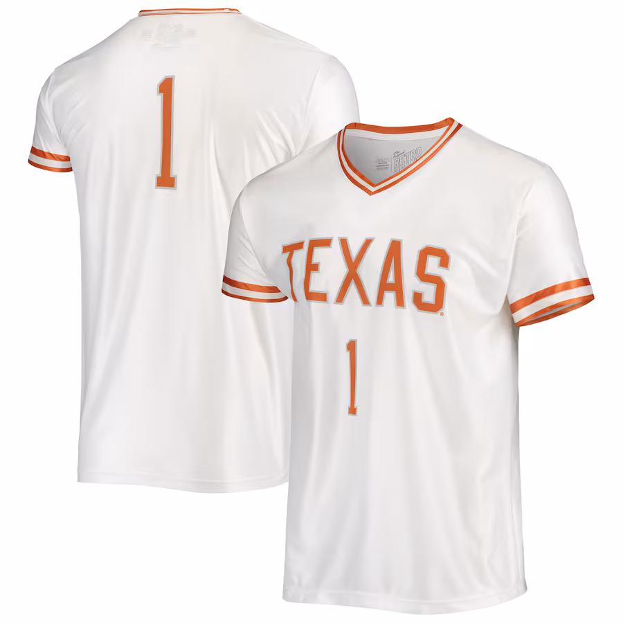 Men's Original Retro Brand White Texas Longhorns Basketball Jersey - U-jersey