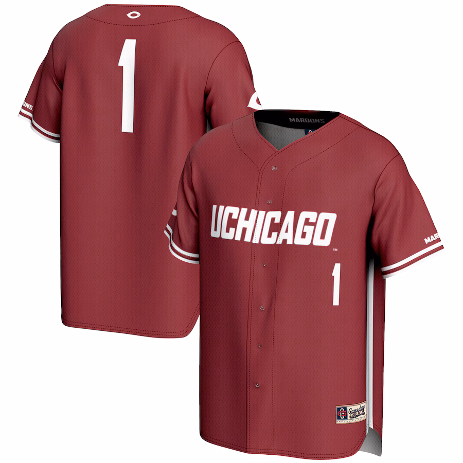 Youth GameDay Greats #1 Maroon UChicago Maroons Lightweight Baseball Fashion Jersey - U-jersey