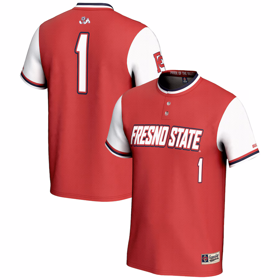 GameDay Greats #1 Red Fresno State Bulldogs Lightweight Softball Jersey - U-jersey