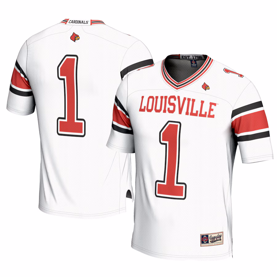 Men's GameDay Greats #1 White Louisville Cardinals Football Jersey - U-jersey