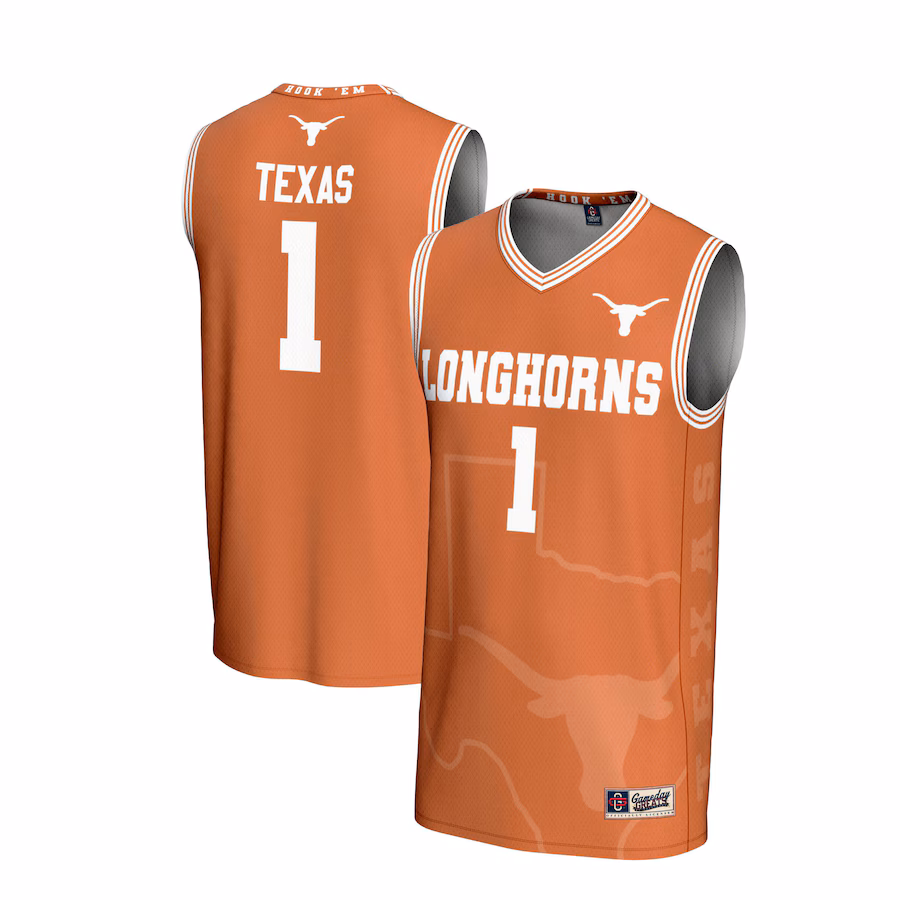 Youth GameDay Greats #1 Texas Orange Texas Longhorns Lightweight Icon Print Basketball Jersey - U-jersey
