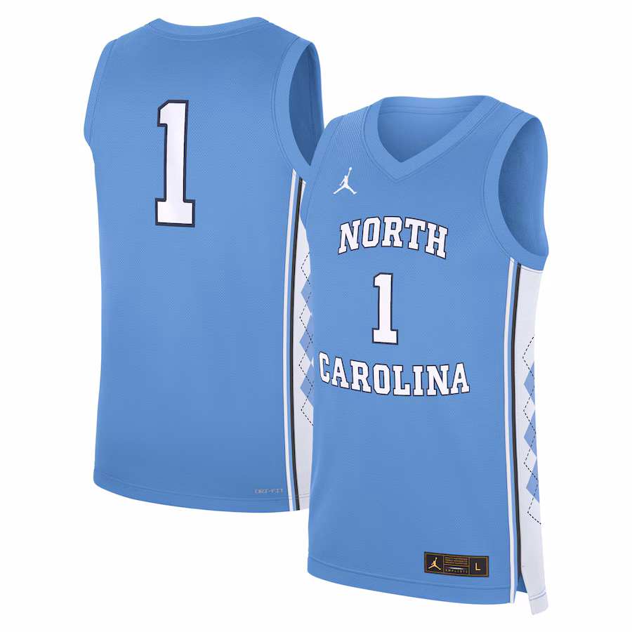 Men's Jordan Brand Carolina Blue North Carolina Tar Heels Road Replica Basketball Jersey - U-jersey