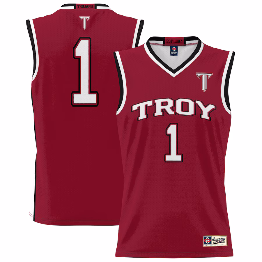 Youth GameDay Greats #1 Cardinal Troy University Trojans Lightweight Basketball Jersey - U-jersey
