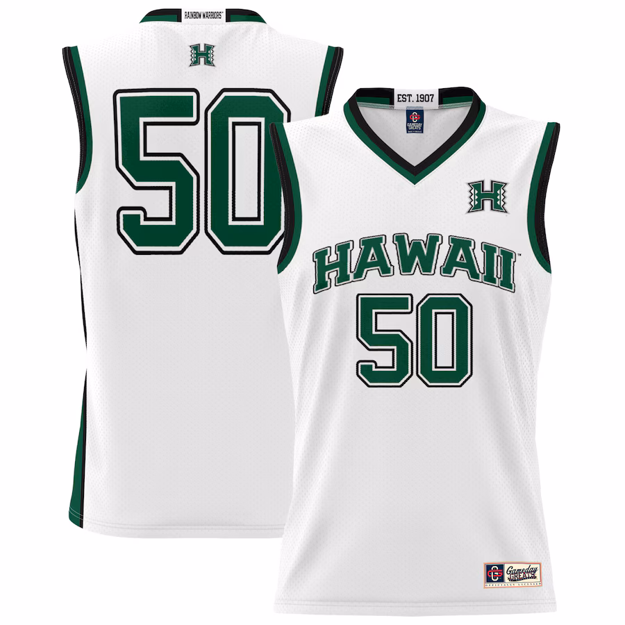 Unisex GameDay Greats #50 White Hawaii Rainbow Warriors Lightweight Basketball Jersey - U-jersey
