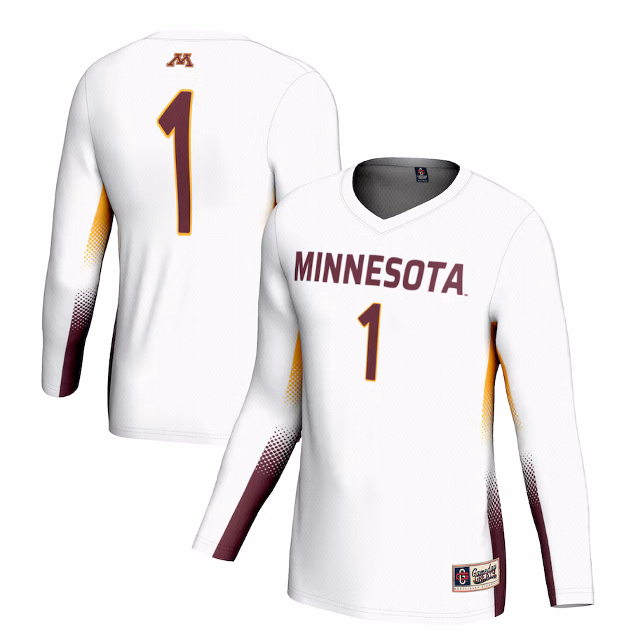 Youth GameDay Greats #1 White Minnesota Golden Gophers Lightweight Women's Volleyball Jersey - U-jersey