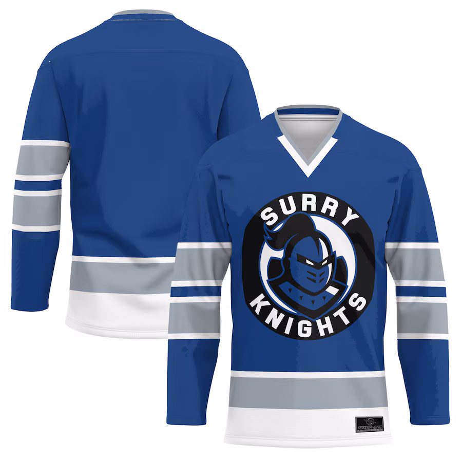Men's ProSphere Blue Surry Community College Hockey Jersey - U-jersey